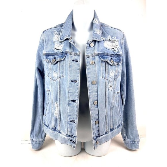 Pacsun womens denim jacket small distressed - Picture 1 of 7